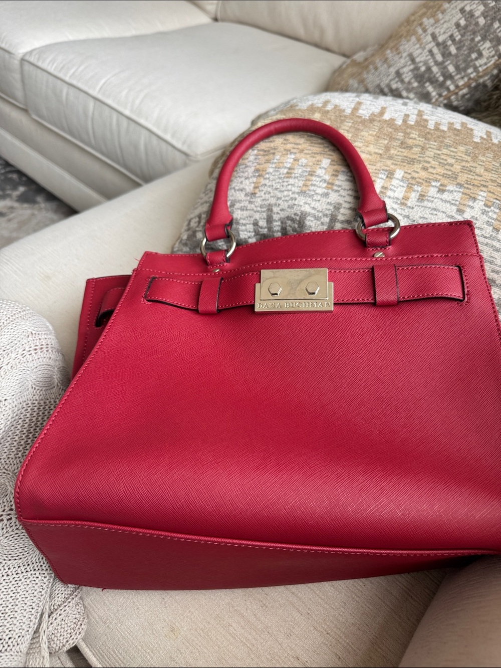 Dana Buchman red tote purse